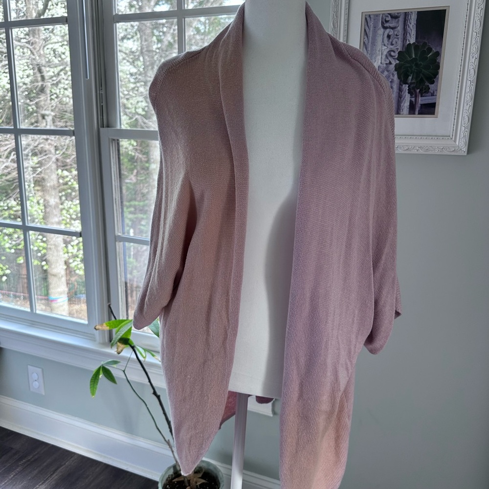 Leith Open-Front Dusty Rose Knit Women's Cardigan Sweater